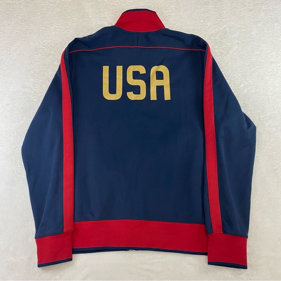 NIKE USA Soccer N98 2011 Full Zip Track Athletic Jacket Size M Blue Red Gold - Picture 7 of 10